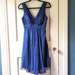 Navy blue silk  cocktail event dress
